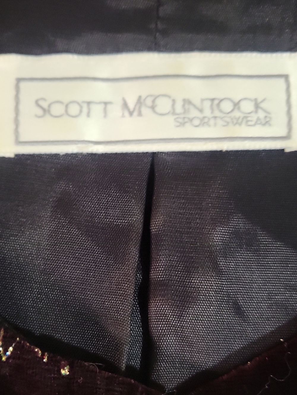 Scott McClintock Deep Plum Velvet Bow-Print Blazer - Picture 4 of 5